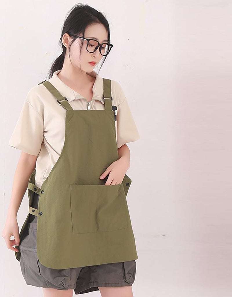 NEWGEM Waterproof Apron with Pockets for Women Cooking Painting Baking Gardening - Image 2